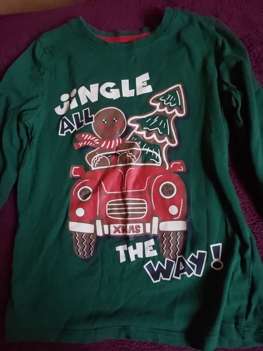 Bluzki świąteczne 116 3 szt jedna z cekinami