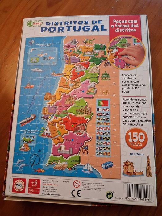 Puzzle distritos de Portugal