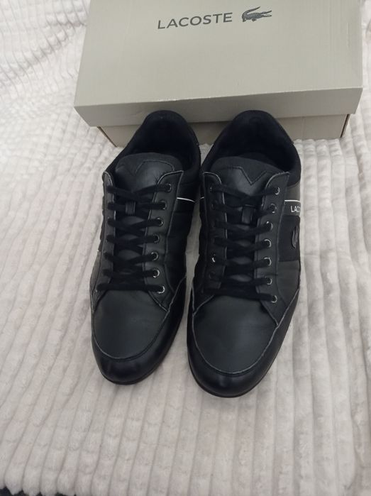 Buty Lacoste Chaymon rozmiar 44,5 czarne skóra skórzane sneakersy supe