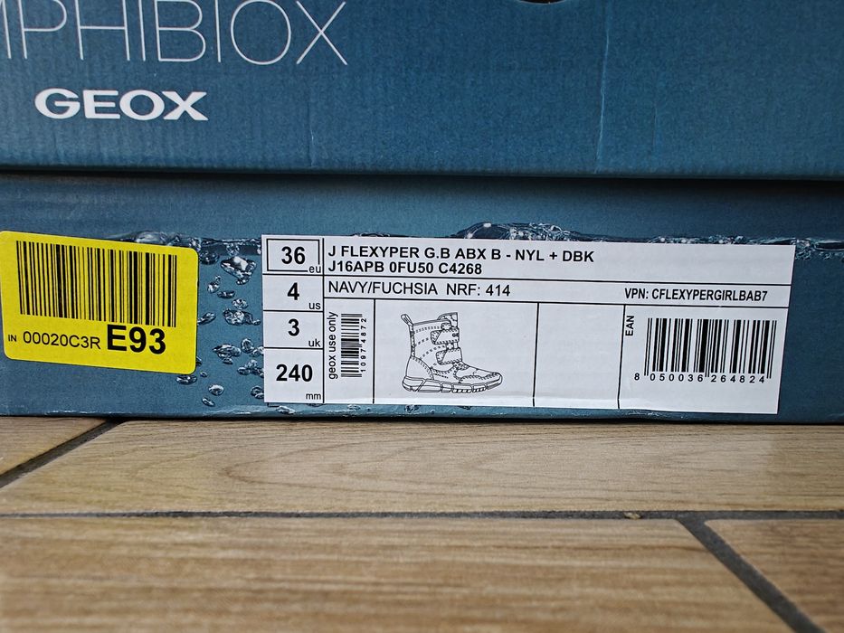 Kozaki śniegowce Geox  Flexyper dziewczęce rozmiar 36