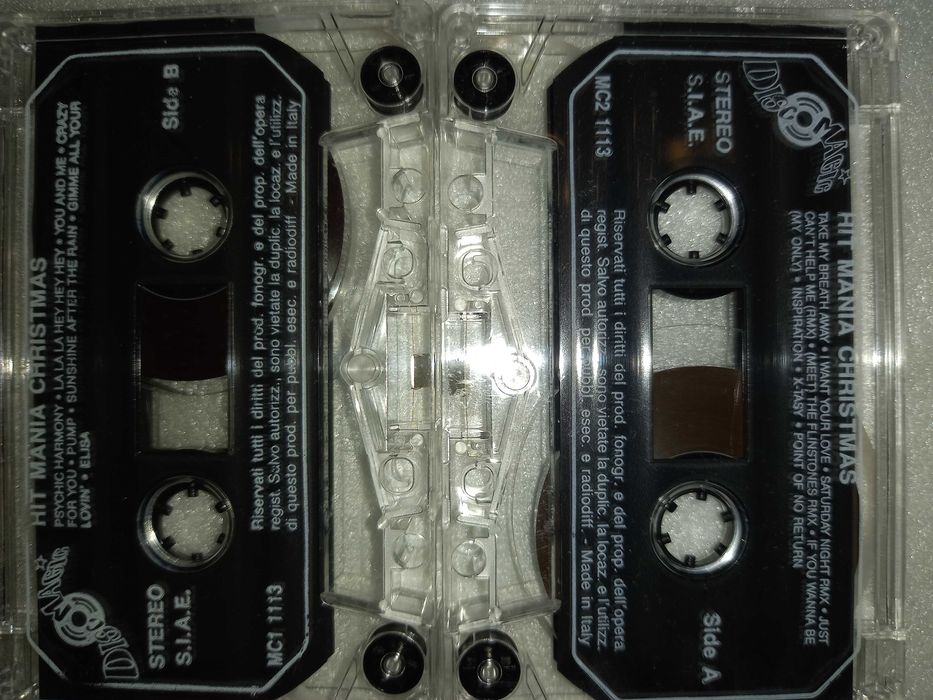 Dwie kasety magnetofonowe (MC) Hit Mania Christmas 1994 Orginał Włochy