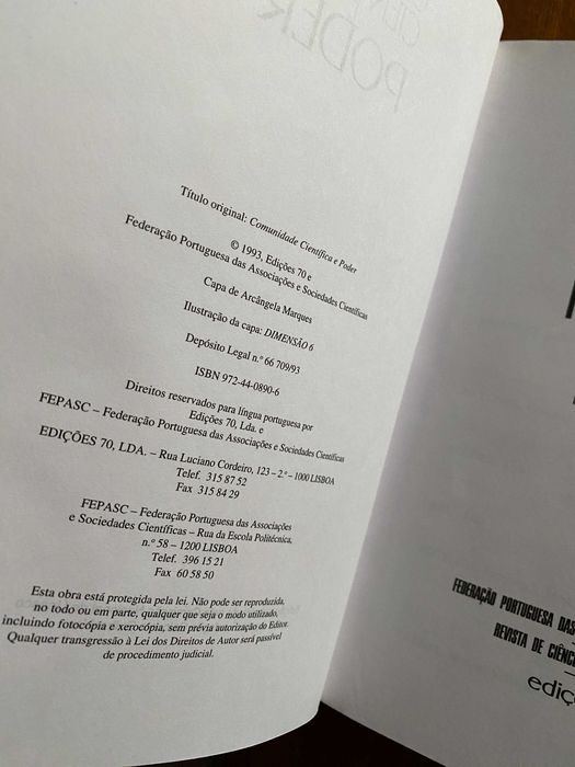 Comunidade Científica e Poder, de Maria Eduarda Gonçalves