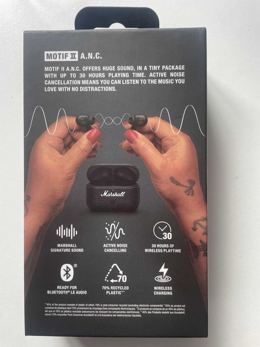 Auriculares Marshall Motif II ANC True Wireless Stereo Pretos