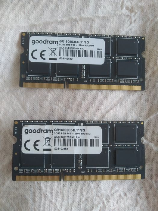 Пам'ять DDR3 4Gb 1600 та SODIMM DDR3 8Gb 1600