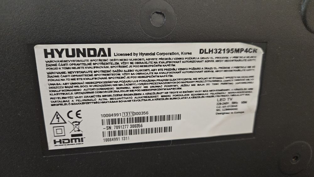 Tv led 32 cale led hyundai dekoder dvbt-2