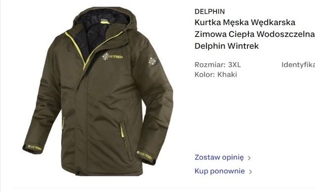 Kurtka męska wędkarska zimowa ciepła wodoszczelna Decathlon