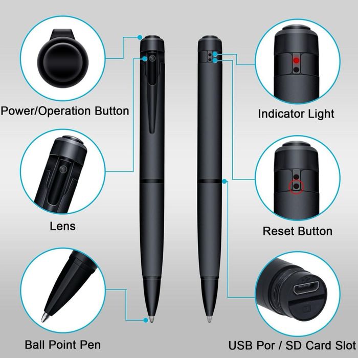 Видеорегистратор-ручка Full HD 1080P | Новая в упаковке + Стержни