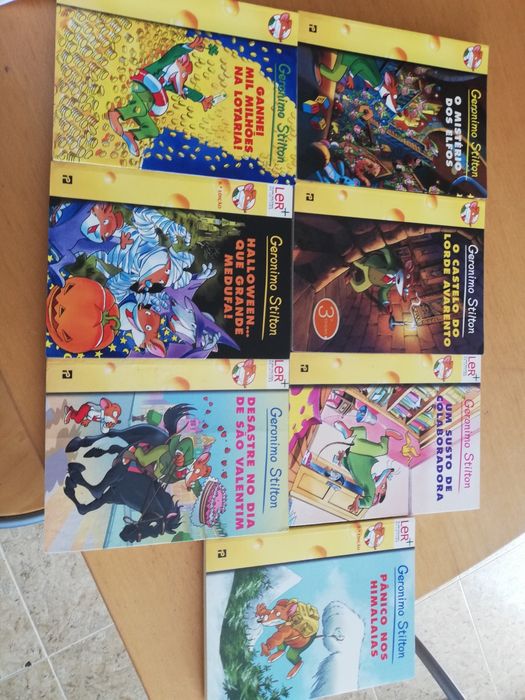 Livros Geronimo Stilton e 1° volume No Reino da Fantasia