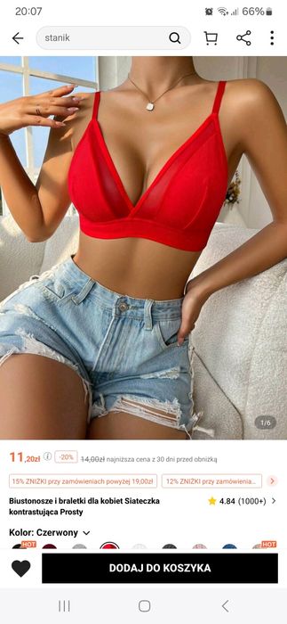 Biustonosz czerwony xl