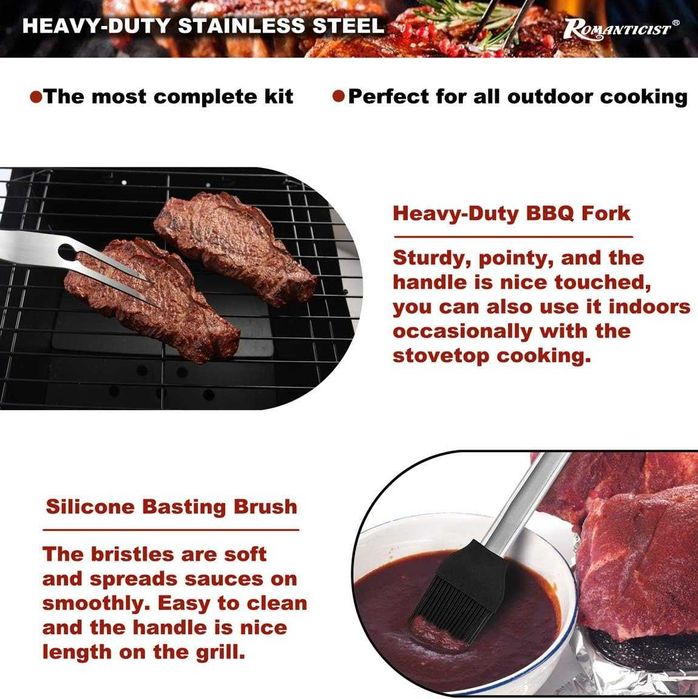 20-częściowy zestaw narzędzi do grilla BBQ w etui