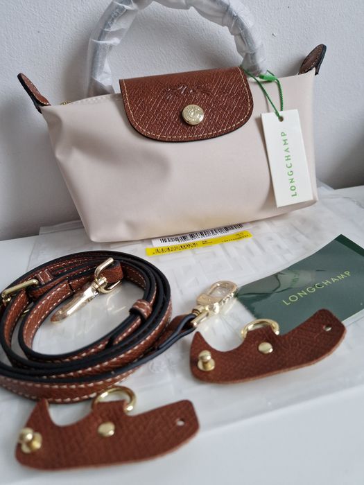 Beżowa/ ecru NOWA torebka LONGCHAMP roz mini