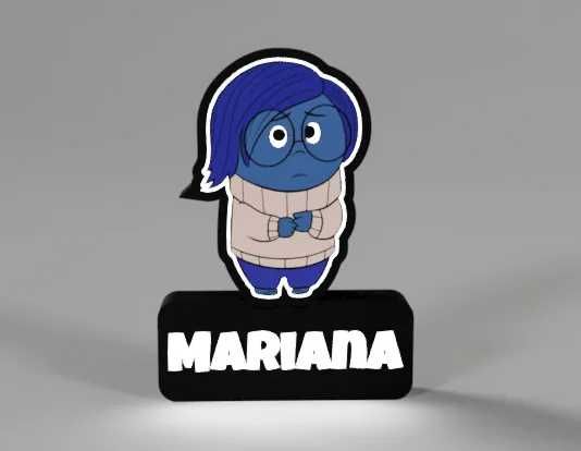 Candeeiro Tristeza (Divertidamente) com Nome Personalizado