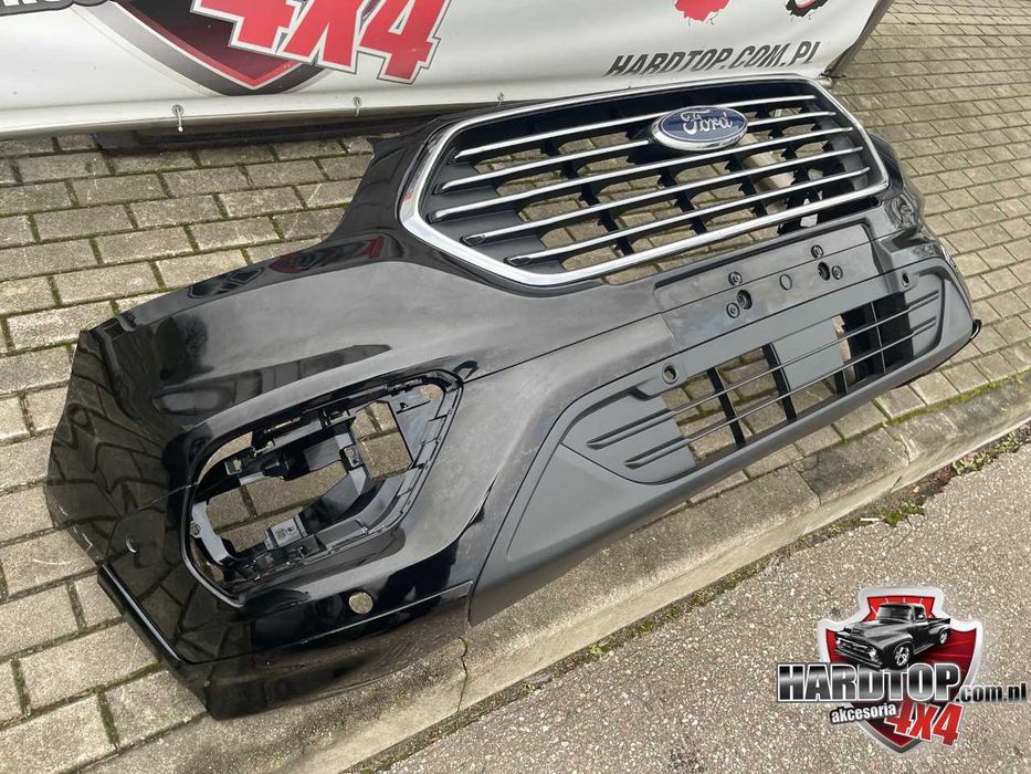Zderzak Grill Ford Transit Custom 2018+ Przód Nowy Lift Czarny Chrom