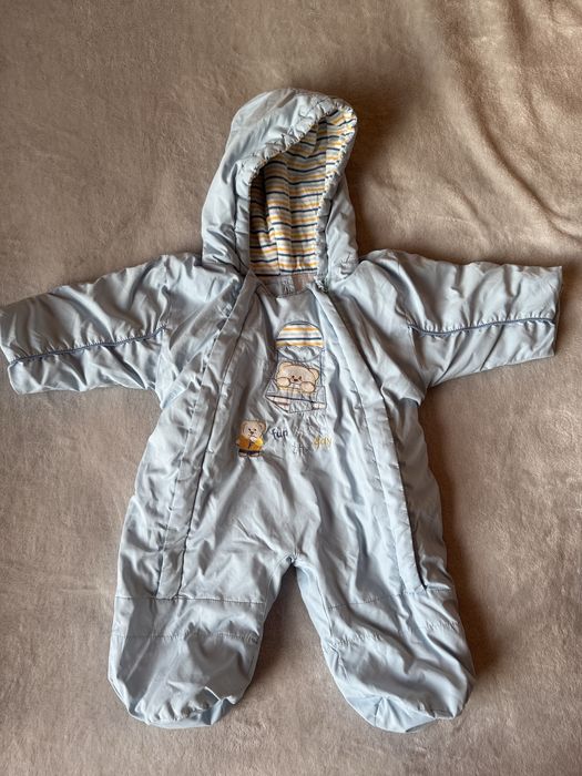 Дитячий осінній голубий комбінезон