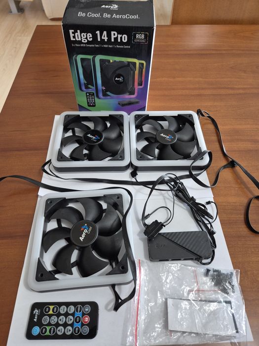 Conjunto 3 ventoinhas Aerocool Edge 14 Pro argb
