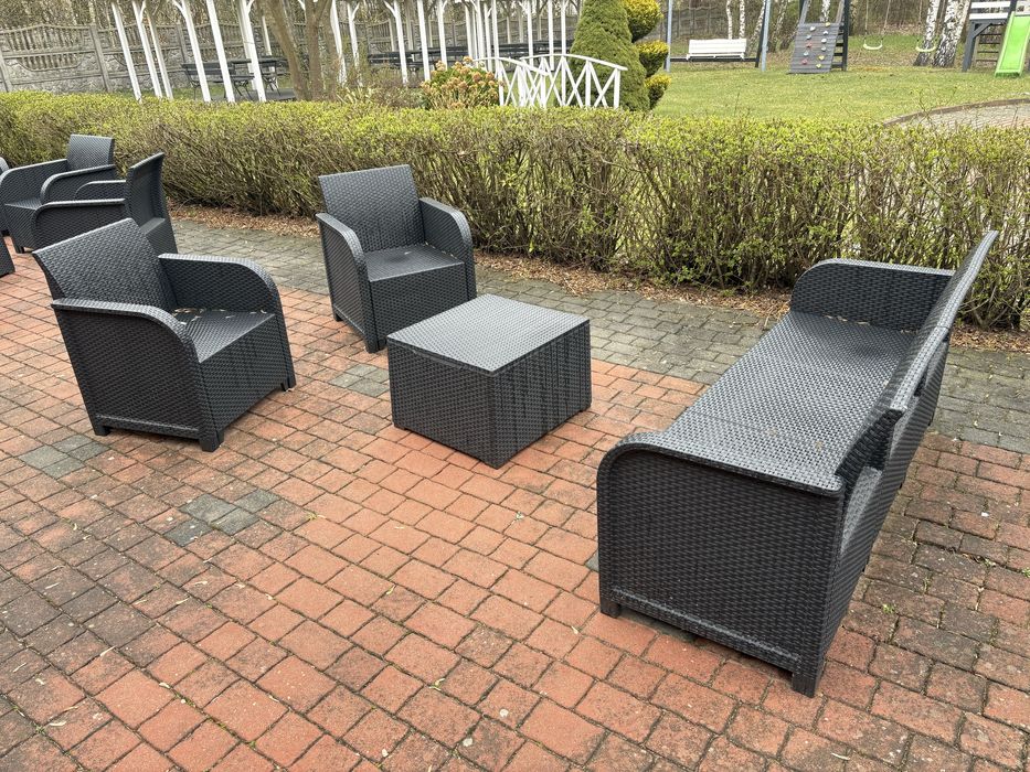 Meble ogrodowe ratanowe nowe komplet