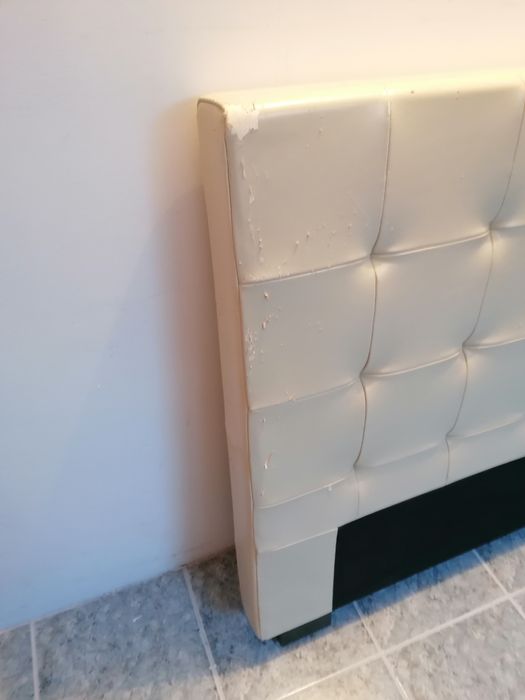 Cabeceira cama pele bege 1,40 m