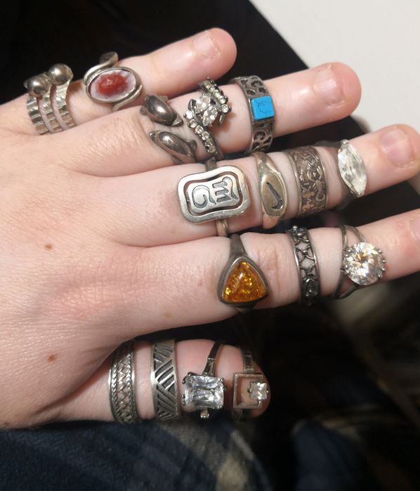 Srebrne pierścionki srebro srebrny pierścionek stare srebrna biżuteria