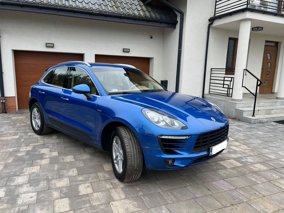 Porsche Macan Macan S , niebieski, panorama, kremowy środek, pierwszy właściciel