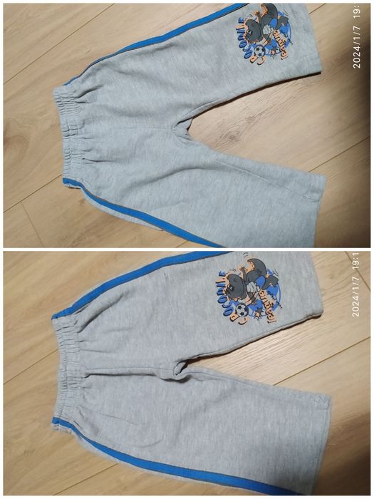 Spodnie dresowe chłopięce bliźniaki r. 74 i 80