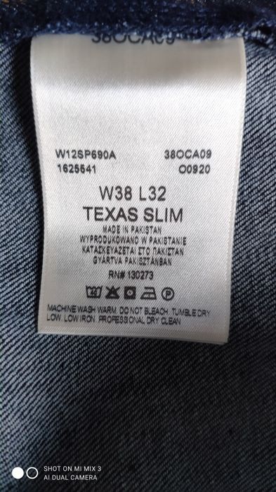 Wrangler Texas Slim Dark Rinse męskie jeansy rozm 38/32