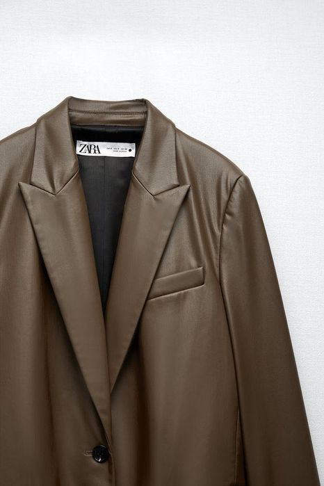 Стильний шкіряний піджак, жакет Zara