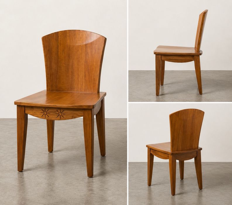 Conjunto Sala de Jantar em Madeira Maciça – Mesa + 4 Cadeiras + Banco