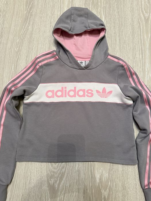 ‼️ укорочене худі adidas 164 Xs S 13 14 для дівчинки кроп-топ кофта