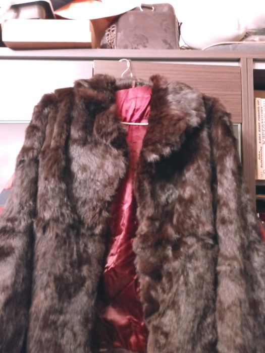 Futro damskie naturalne braz krolik M