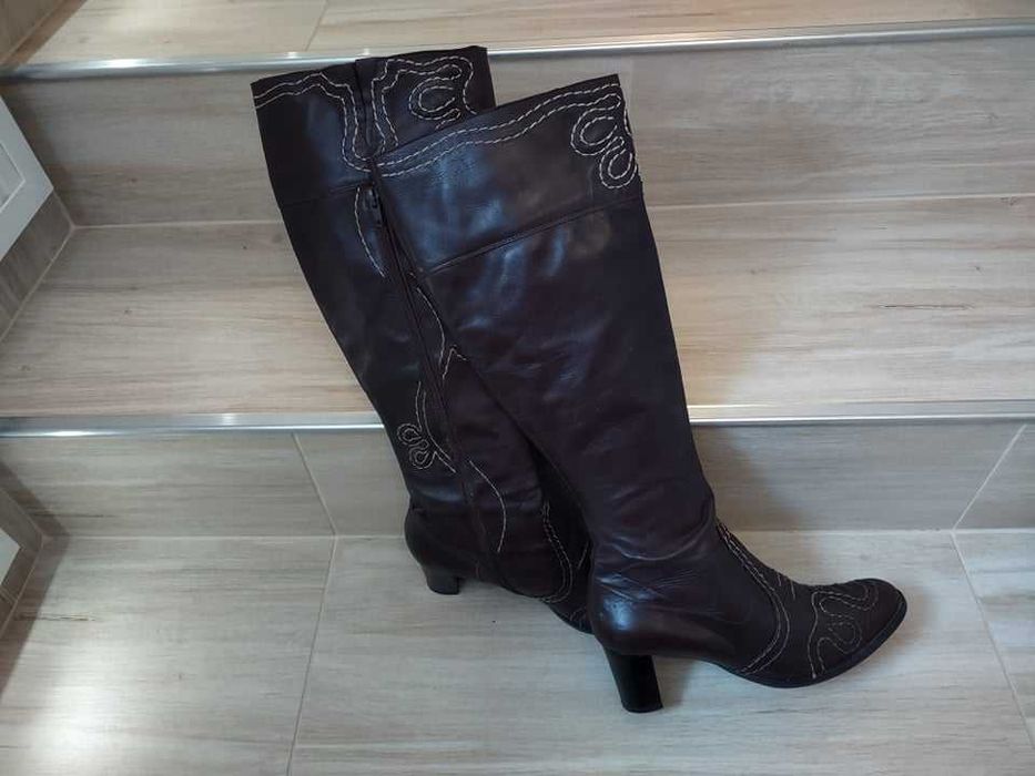 Kozaczki damskie skórzane, rozmiar 39