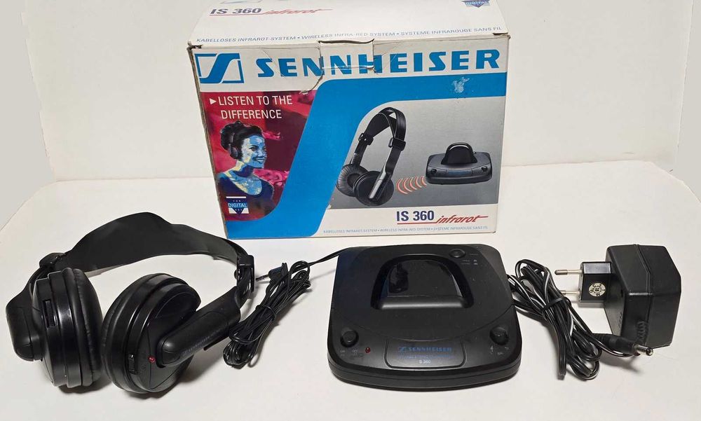 słuchawki bezprzewodowe Sennheiser IS 360 Infrarot - komplet z 1996 roku, klasa HiFi, DIGITAL Vintage