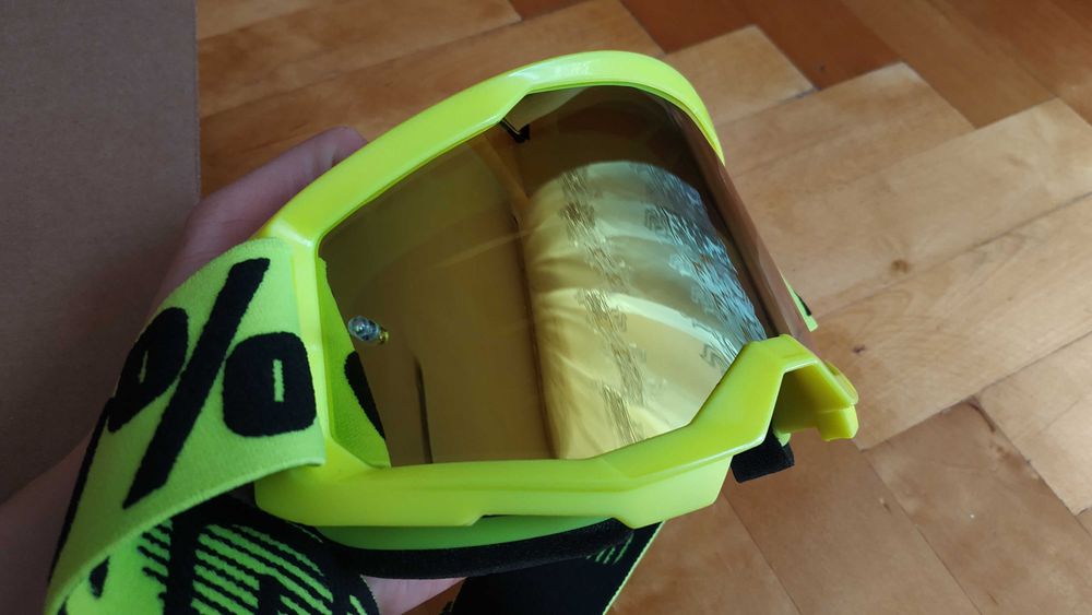 GOGLE 100% ACCURI FLUO YELLOW ŻÓŁTE LUSTRO downhill rower cross dh fr