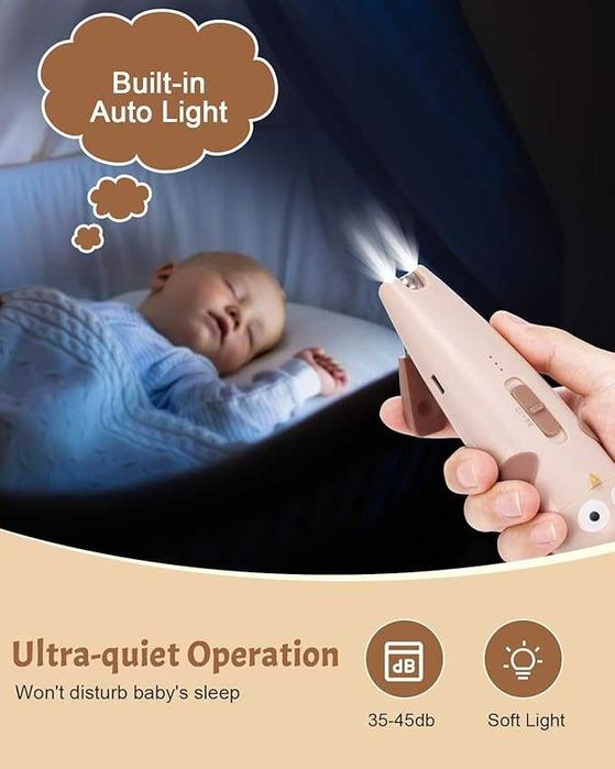 Lictin Elektryczny pilnik do paznokci dla niemowląt z 10 głowicami