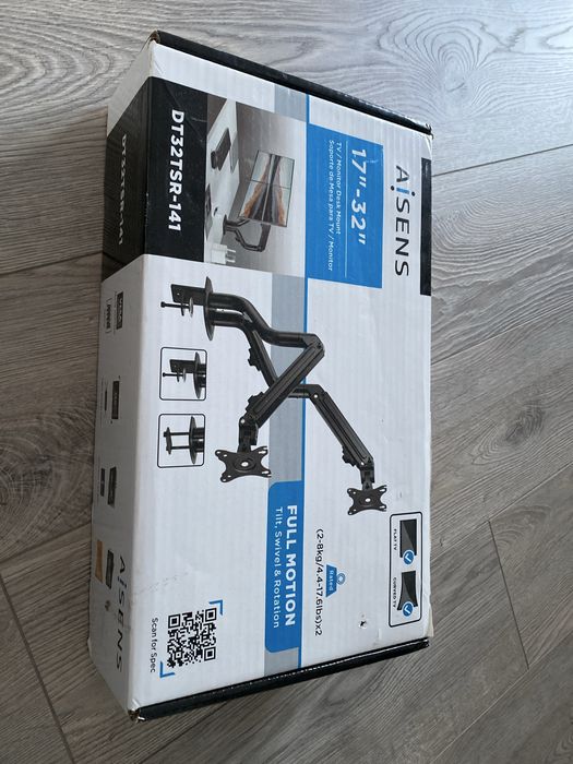 Suporte Duplo Monitor 17”-32” AISENS Braço Articulado
