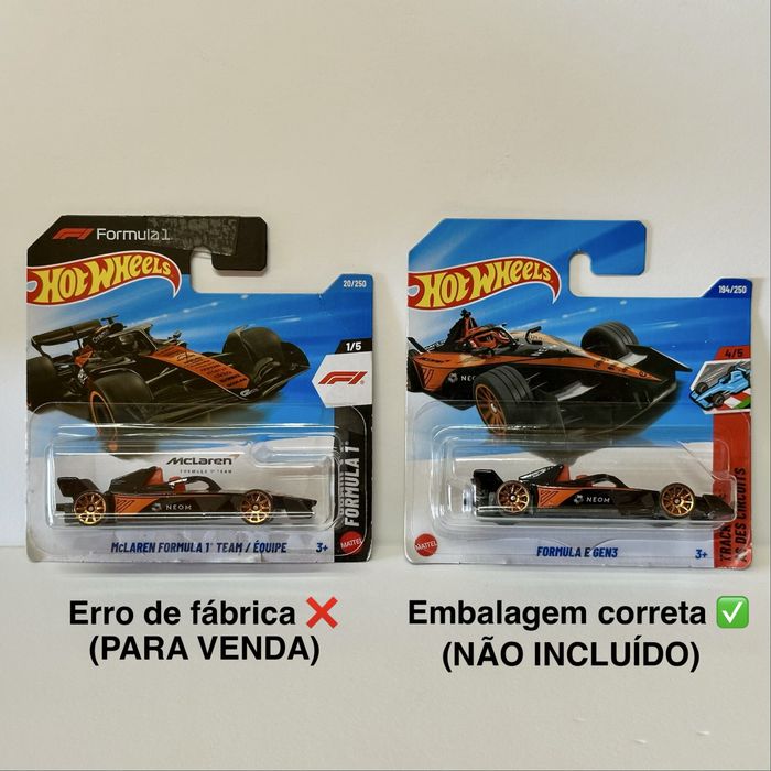 Hot Wheels McLaren Formula 1 Team – ERRO DE FÁBRICA (mismatch)