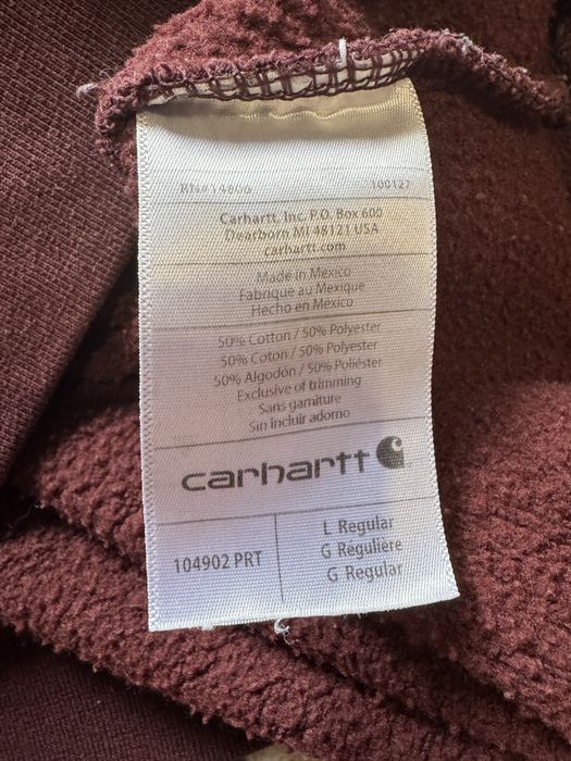 Кофта Carhartt Logo Loose Fit Burgundy Red Hoodie