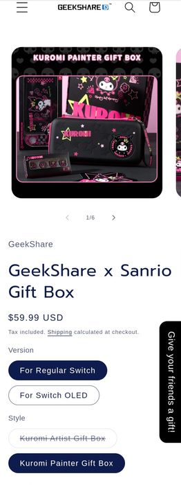 Kuromi Nintendo Switch Case