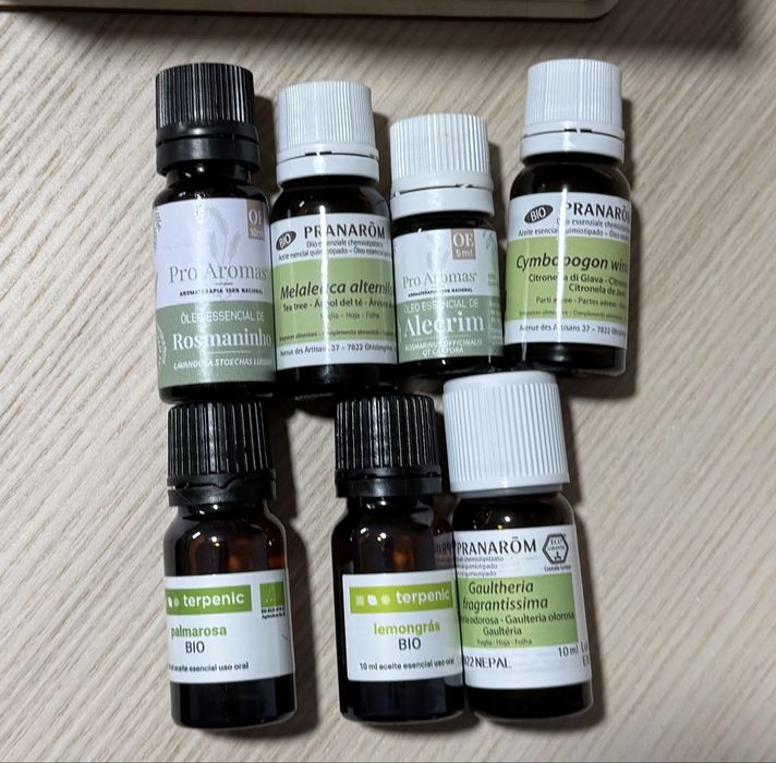 Conjunto de 7 óleos essenciais oferta da caixa