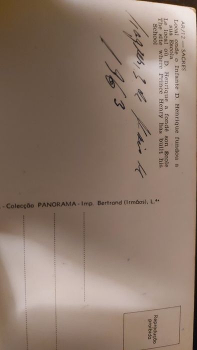 Postal de 1963 de Sagres