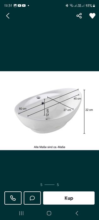 Nowa umywalka nablatowa