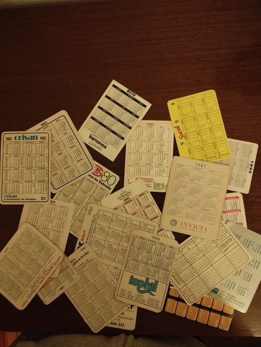 Calendários antigos 1980 até 2000