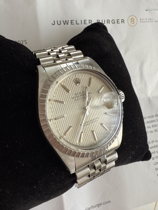 Rolex Datejust 36 Silver tapestry dial staal-Automaat (1985 watch only)