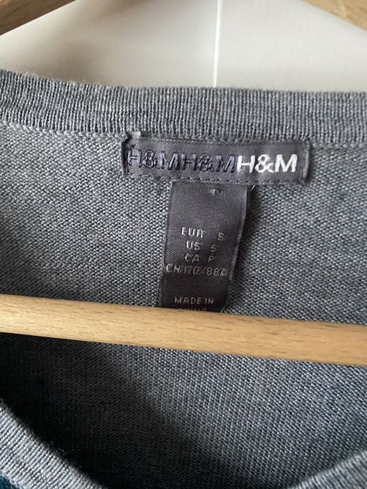 Męski wełniany sweter z merino w romby casual unisex
