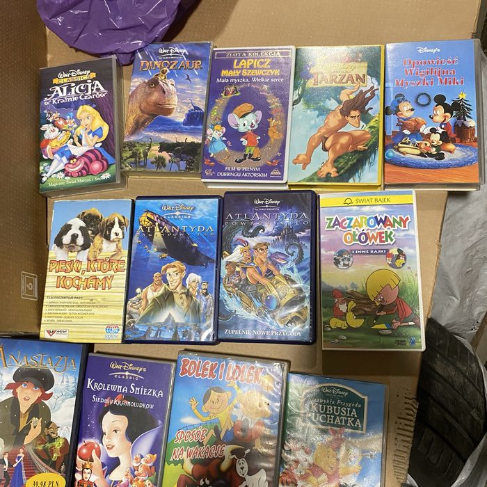 Kasety vhs bajki filmy zestaw