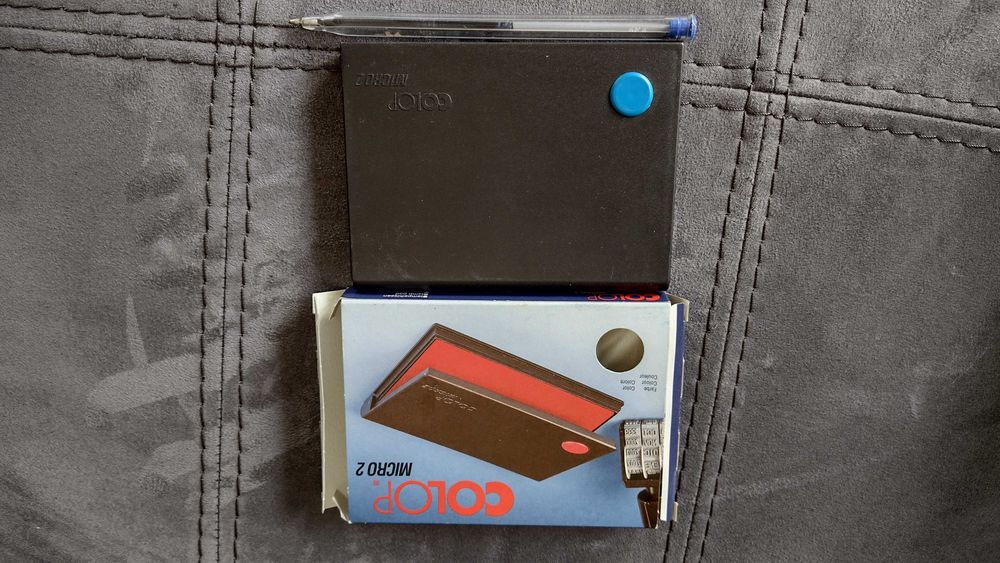 Conjunto de almofadas de carimbos, preta e azul