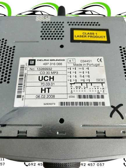 Radio z wyświetlaczem CD 30 MP3 OPEL ASTRA H ZAFIRA B