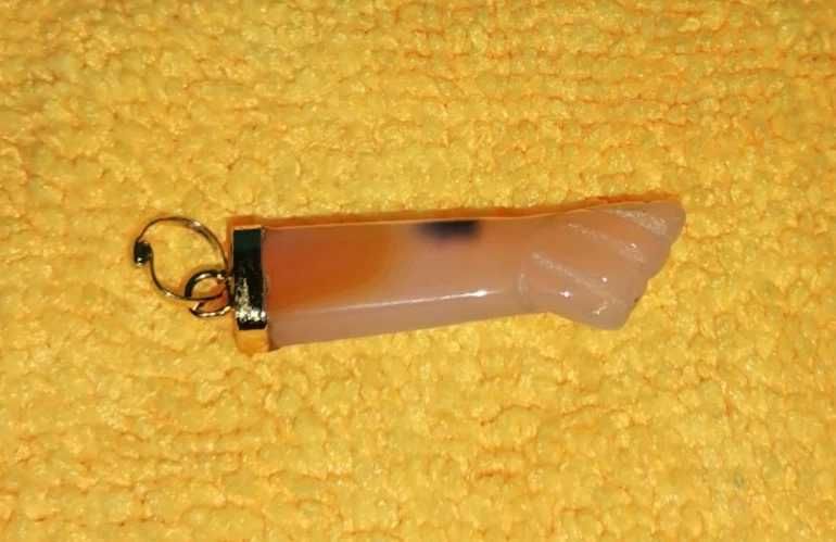 Pendente de figa, mão em ágata, amuleto da sorte