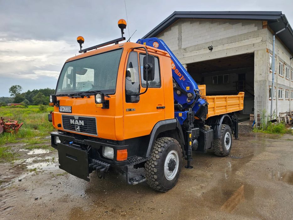 MAN L22 8 153  OFF ROAD duży HDS terenowy wywrotka 3 strony dla energetyki F.Vat23%