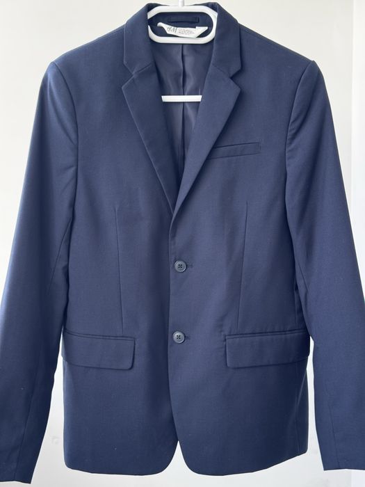 Стильний підлітковий темно-синій костюм h&m (піджак + двоє штанів), розмір 158
