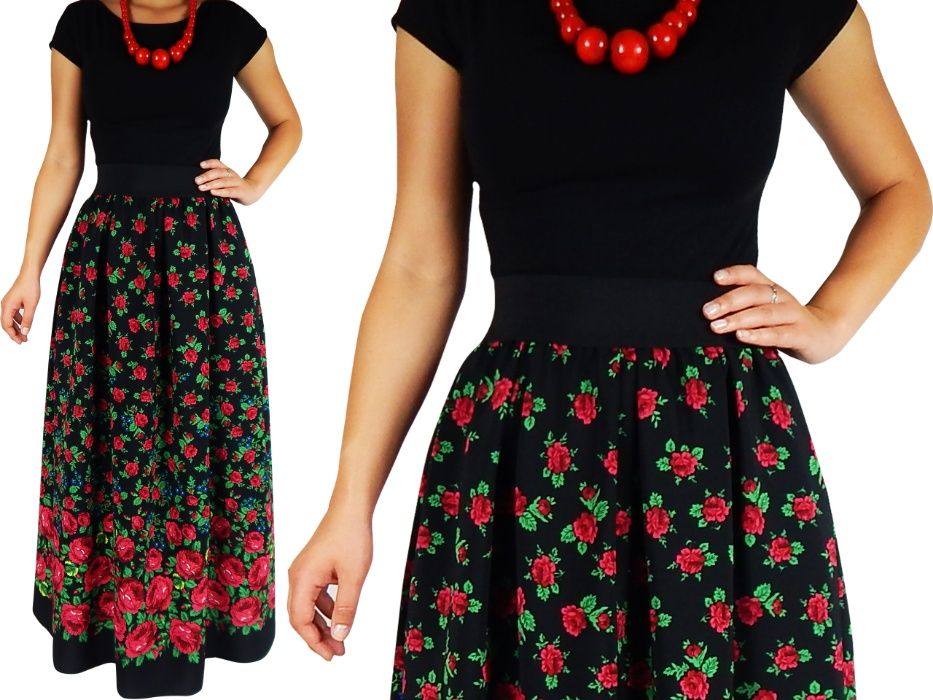 MAXI spódnica ludowa góralska folk cleo spódniczka długa PRODUCENT